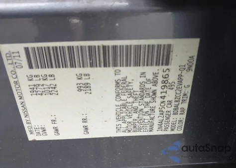 2012 Nissan Altima 2.5 S from USA, damaged, VIN 1N4AL2AP5CN419865